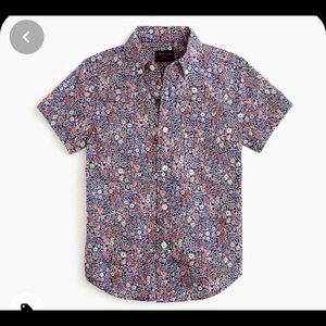 BOYS' SHORT-SLEEVE BUTTON-DOWN IN BLUE FLORAL